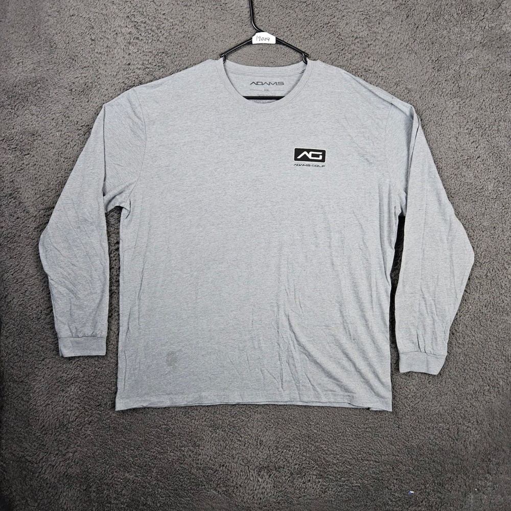 Adams Golf Mens Long Sleeve T Shirt Gray XXL‎ Cotton Polyester Blend Casual